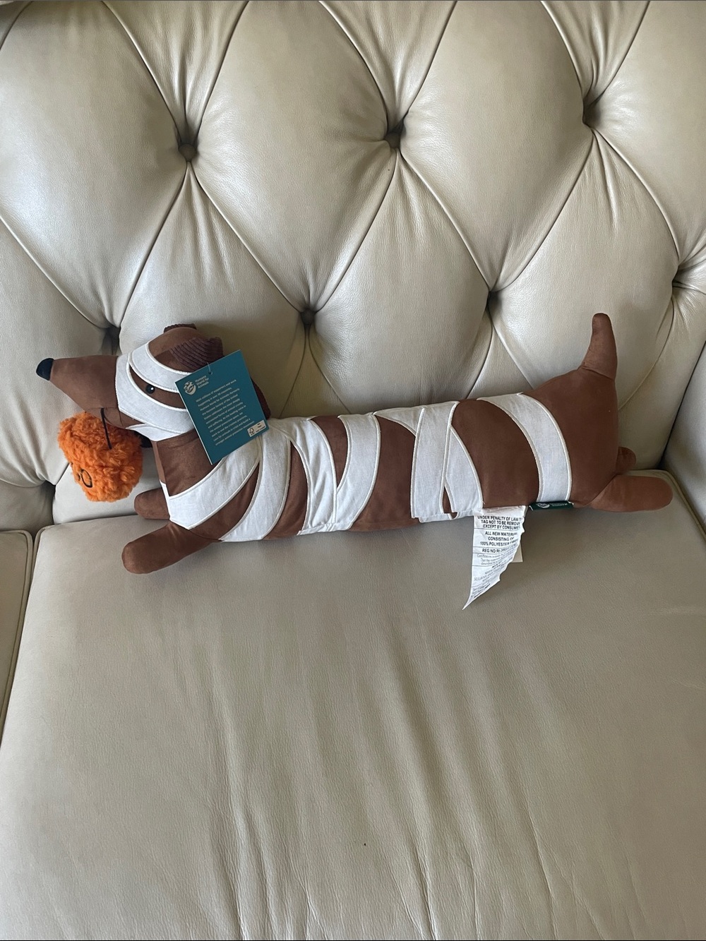 Plush Halloween mummy Dachshund Dog decorative pillow